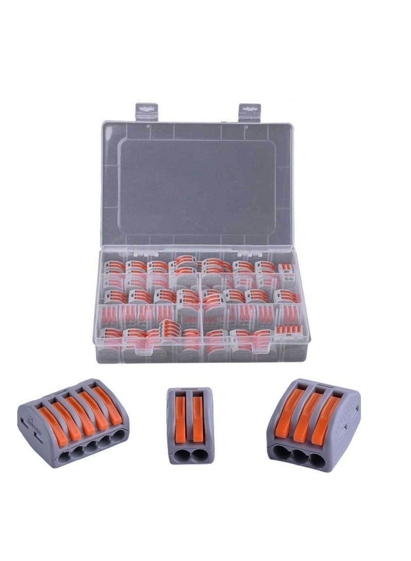60 Pcs Lever Nut Wire Connectors Electrical Connector Assortment Pack Compact Splicing Connector Kit - Image 1
