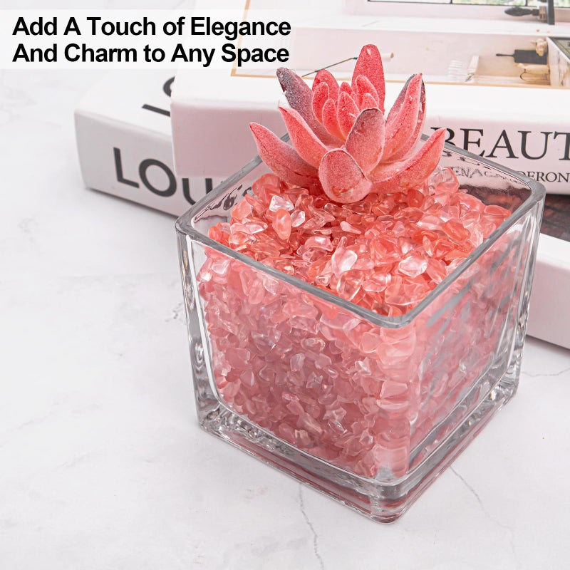 EZEELAI 0.5 Lb/230g Watermelon Red Crushed Stone Crystal Chips Bulk, Tumbled Healing Crystal Chips Natural Gemstones Crushed Stones Decorative Vase Fillers Aquarium Gravel Rocks, 5-7mm - Image 4