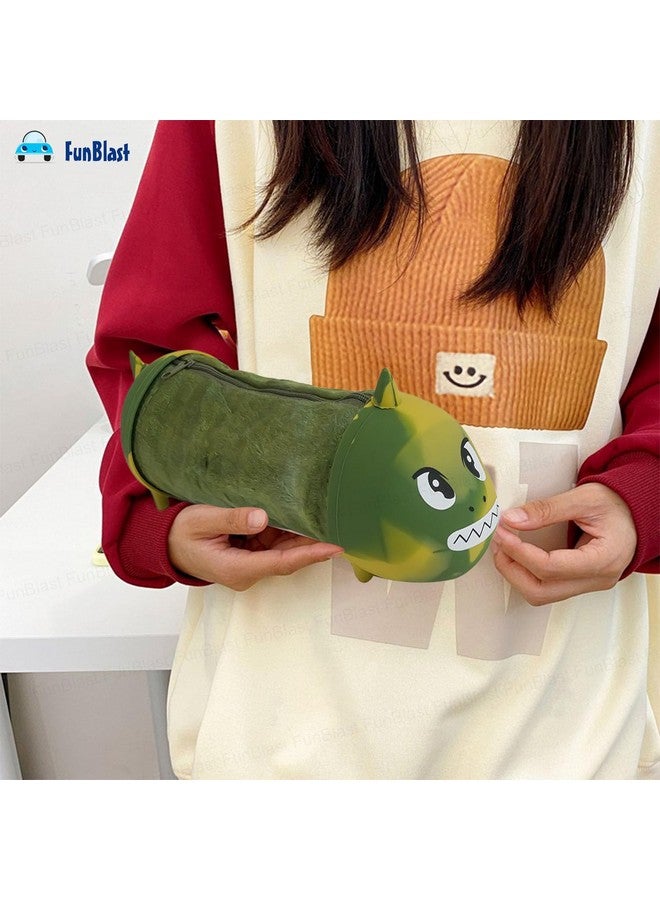 FunBlast Pencil Pouch for Girls, Soft Plush Pouch for Girls, Multipurpose Zipper Fur Pouch, Aesthetic Pouch for Girls, Kawaii Pencil Case, Cute Pouches for Girls, Return Gift for Kids (Green) - Image 4