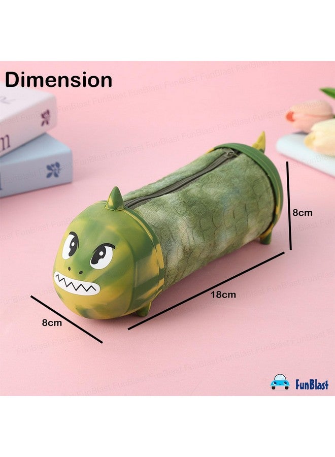 FunBlast Pencil Pouch for Girls, Soft Plush Pouch for Girls, Multipurpose Zipper Fur Pouch, Aesthetic Pouch for Girls, Kawaii Pencil Case, Cute Pouches for Girls, Return Gift for Kids (Green) - Image 3