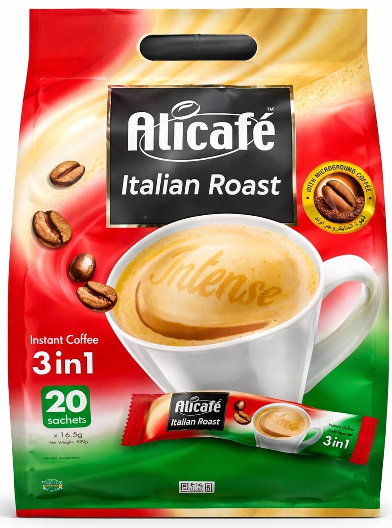 Alicafe قهوة إيطالية سريعة التحضير 3 في 1 20 كيس - Image 1