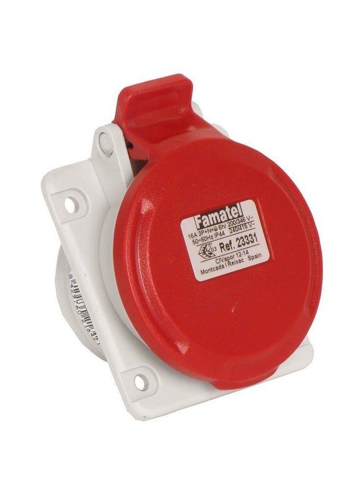 Famatel Panel Socket 400V 3P+E+N IP44  Flush Mount 10° Inclined (Amp - 16A / 32A )