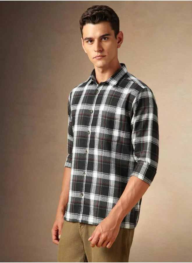 Dennis Lingo Checked Button Down Casual Shirt by Styli