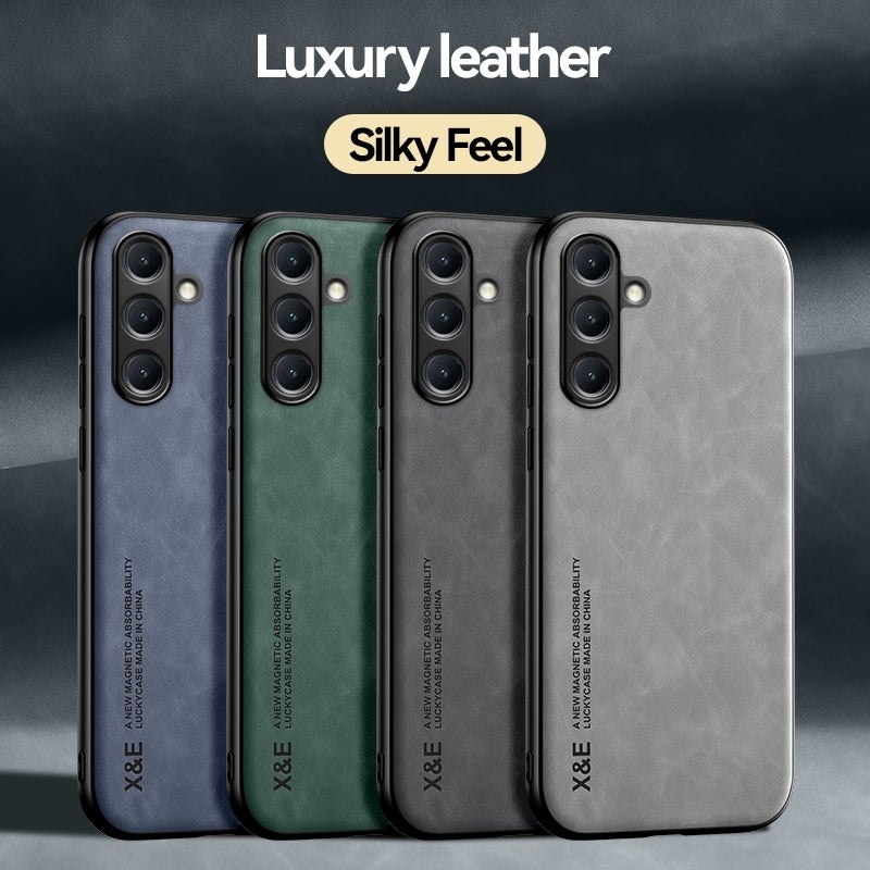 BURAQ Case Cover For Samsung Galaxy A06 5G Skin Feel Magnetic Leather Back Phone Case(Green) - Image 3