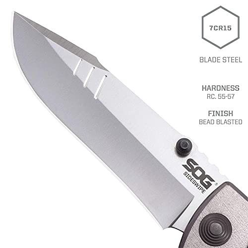 SOG Pocket Knife and Folding Knife - Sideswipe EDC Knife, Flip Knife with 3.4 Inch Assisted Opening Blade and Reversible Pocket Clip - Image 3