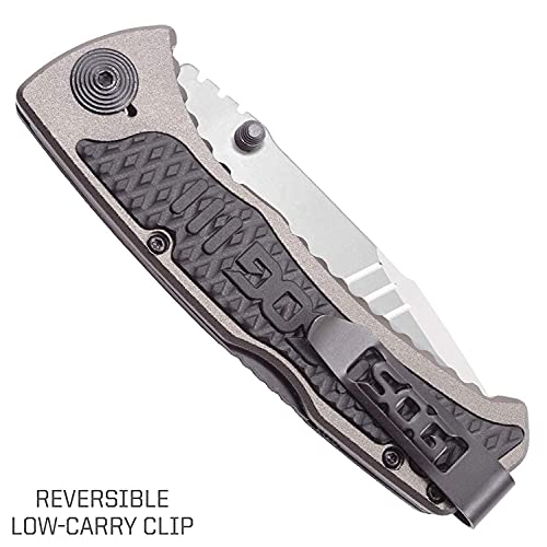 SOG Pocket Knife and Folding Knife - Sideswipe EDC Knife, Flip Knife with 3.4 Inch Assisted Opening Blade and Reversible Pocket Clip - Image 5