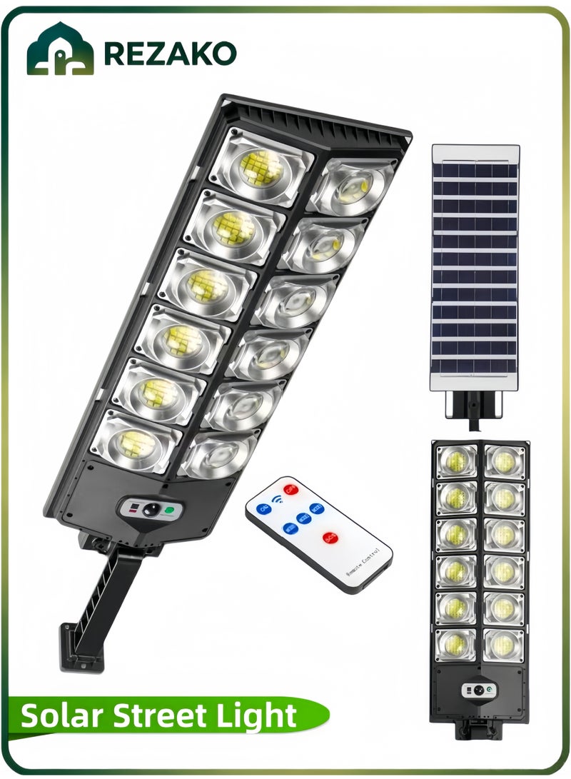رضاكو مصابيح الهواء الطلق تعمل بالطاقة الشمسية IP65 في الهواء الطلق مع التحكم عن بعد مقاومة للماء، 360 LED ضوء الهواء الطلق الشمسية مع مستشعر الحركة،لمبات طاقه شمسيه,كشافات طاقة شمسية,مصباح طاقه شمسيه,  مثالية لمواقف السيارات الملعب ساحة المرآب والحديقة - Image 1