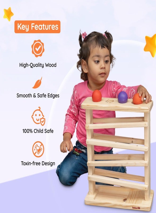 Tinker Box TinkerBox Wooden Ball Tracker | 12+ Months | Montessori Rolling Ball Toy for Toddlers & Kids | STEM Learning Puzzle for Visual Tracking & Motor Skills Development | Safe & Durable Wooden Toy - Image 4