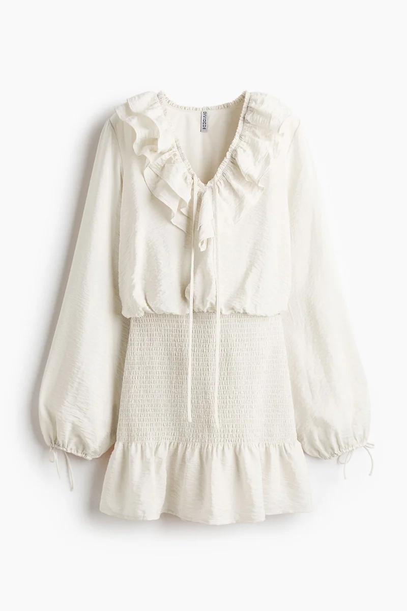 Flounced crêpe dress