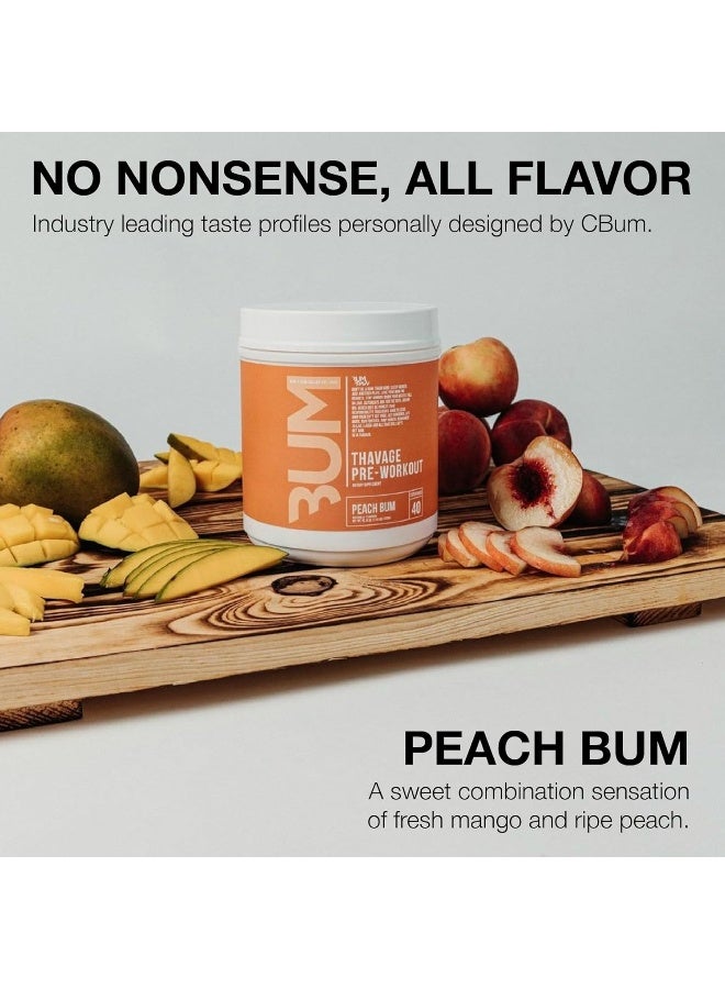 Raw مسحوق ثافاج لما قبل التمرين، 40 حصة، خوخ - Image 3