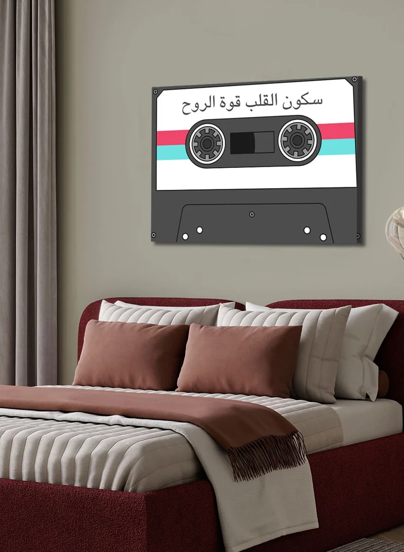 لوحة لوحة كانفاس على إطار خشبي بتصميم شريط كاسيت كلاسيكي
