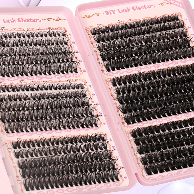 Gmagictobo DIY Lash Clusters Kit Volume Lash Clusters Thick Eyelash Extension Kit Individual Lashes Thin Band Lashes Clusters Lash Bond and Seal Lash Tweezers - Image 3