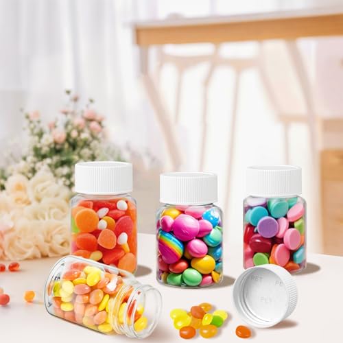 Lamoutor 18Pcs Clear Pill Bottle Plastic Medicine Bottle Empty Reagent Chemical Containers with Caps for Liquid Solid Powder Medicine 80ML - Image 3