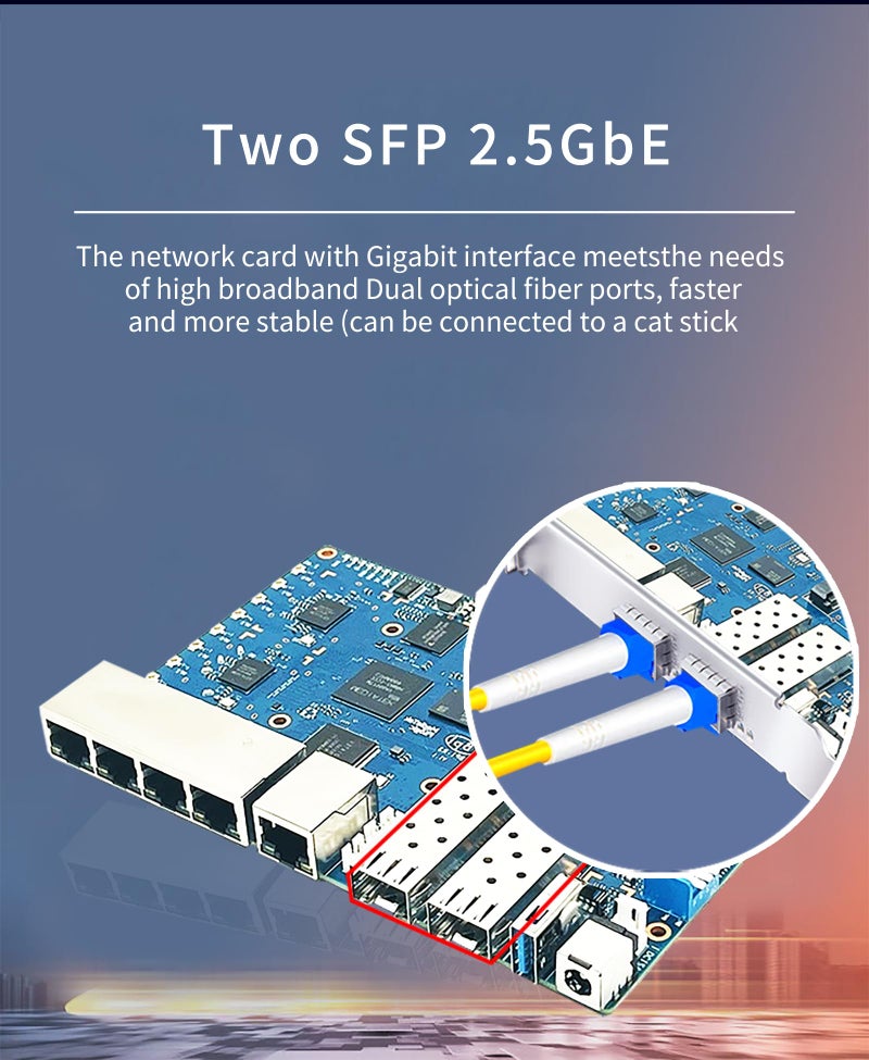 youyeetoo BPI-R3 WiFi 6 Router Development Board with MediaTek MT7986 Chip 2GB DDR RAM, 8GB eMMC Flash, Dual GbE LAN for IoT Router Projects, M.2 Key-E PCIe Interface (Banana pi R3 Router Board Kits) - Image 5