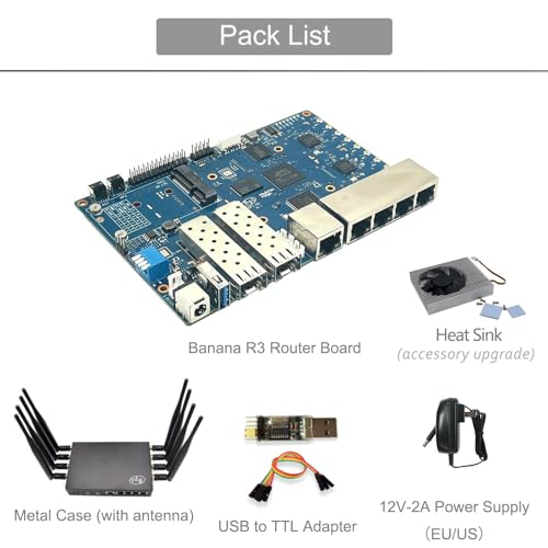 youyeetoo BPI-R3 WiFi 6 Router Development Board with MediaTek MT7986 Chip 2GB DDR RAM, 8GB eMMC Flash, Dual GbE LAN for IoT Router Projects, M.2 Key-E PCIe Interface (Banana pi R3 Router Board Kits) - Image 2