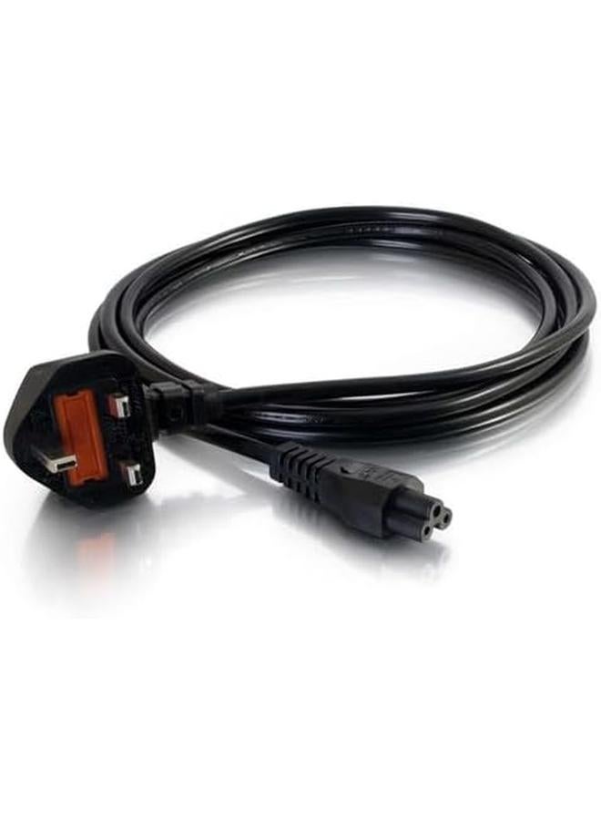 erorex 80603 3 Metre C5 Laptop Power Cable Iec60320C5 To Bs1363 9 Foot Cloverleaf Power Cord Black - Image 2