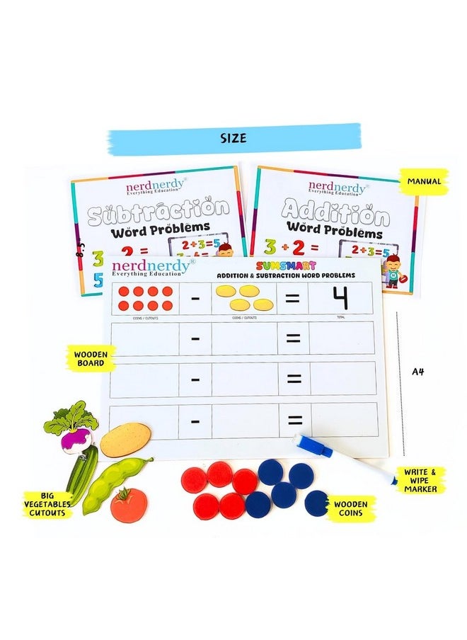 nerdnerdy - NerdNerdy SumSmart Math Word Problems/Addition & Subtraction/ 6yrs/Can be Used for Special Education - Image 1