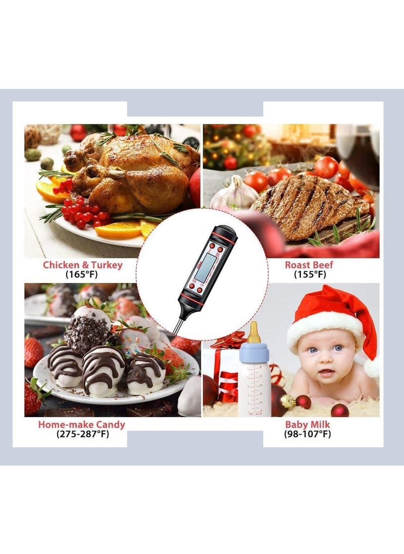 Home Cooking Thermometer With Instant Read, Lcd Screen, Hold Function For Kitchen Food Smoker Grill Bbq Candy Milk Water, Black  - Image 5