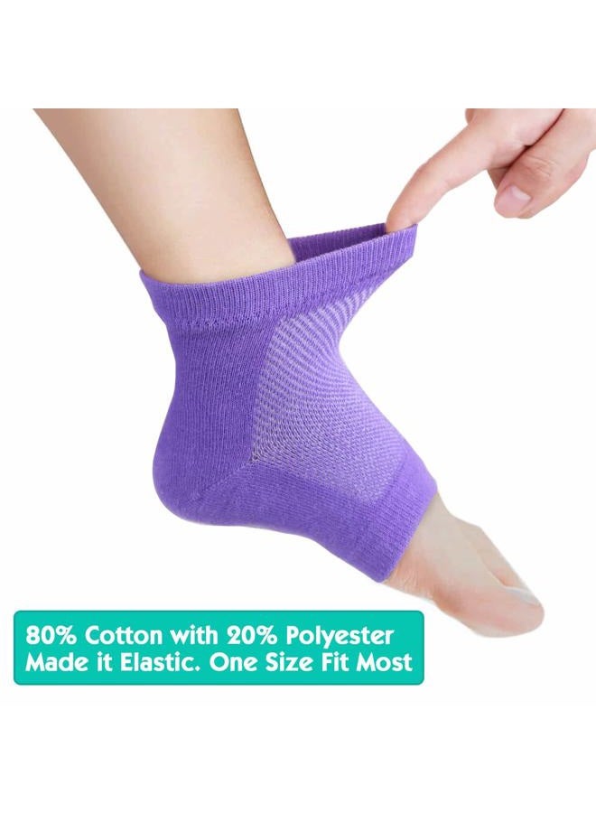 Selizo 6 Pairs Heel Moisturizing Socks Open Toe Socks ed Gel Heel Socks Foot Toeless Heel Repair Socks for Women Dry Hard ed Feet, 6 Colors - Image 4