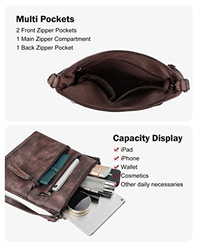 MASINTOR Crossbody Purses for Women, Multi Pocket Casual Crossbody Bag, Soft Leather Adjustable Strap Shoulder Bag with Tassel - Image 3
