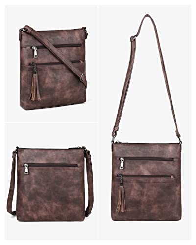 MASINTOR Crossbody Purses for Women, Multi Pocket Casual Crossbody Bag, Soft Leather Adjustable Strap Shoulder Bag with Tassel - Image 5