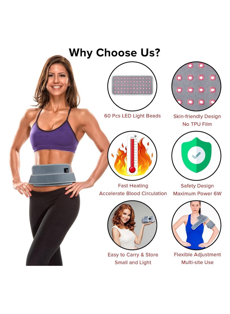 Red Light Therapy Belt Red Light Therapy for Neck Near Infrared Light Therapy Belt for Pain Relief Red Light Therapy Device for Shoulder Wrist Knee and Ankle Infrared Light Therapy for Pain  - Image 2