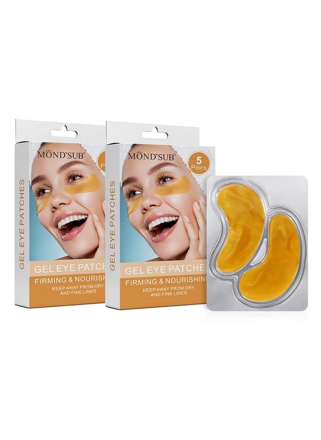 Mond'sub MOND'SUB Premium Under Eye Patches, Gel Eye Patches Hydrating & Refresh for Puffy Eyes, Under Eye Bags & Dark Circles, Natural Collagen Eye Gels Pads, Crystal Anti-Aging Eye Mask (Yellow)  - Image 1