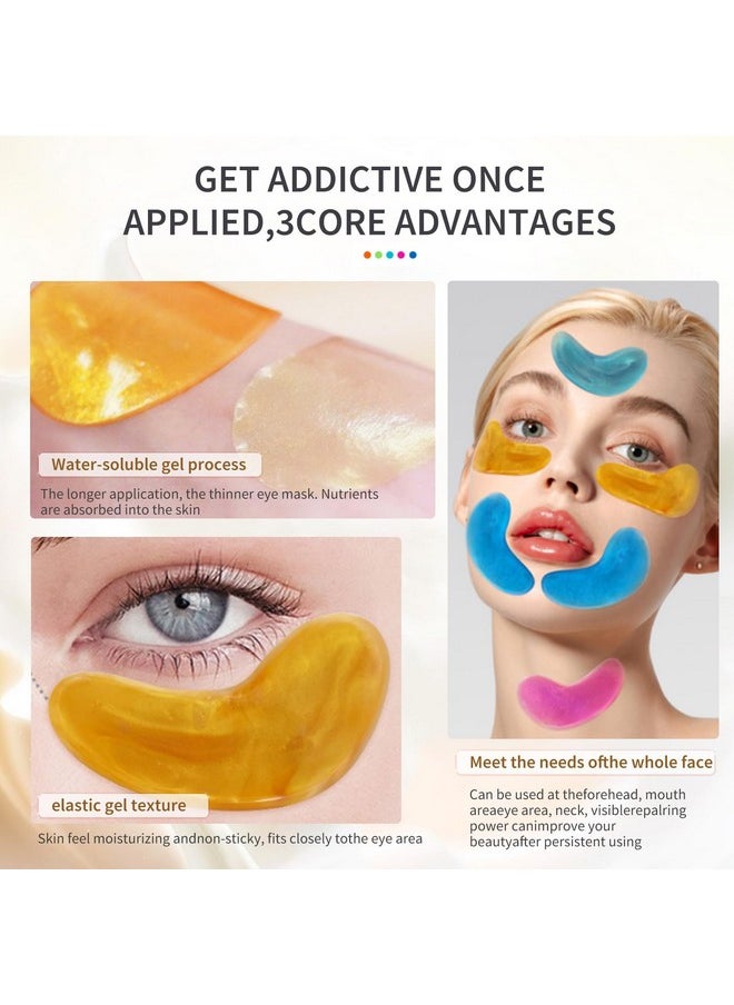 Mond'sub MOND'SUB Premium Under Eye Patches, Gel Eye Patches Hydrating & Refresh for Puffy Eyes, Under Eye Bags & Dark Circles, Natural Collagen Eye Gels Pads, Crystal Anti-Aging Eye Mask (Yellow)  - Image 2