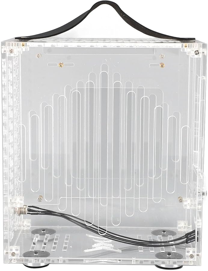 حالة كمبيوتر صغيرة شفافة من نوع Mini ITX بمقبض وتصميم مفتوح 360 درجة للتهوية مع زجاج كامل الجانب - Image 5