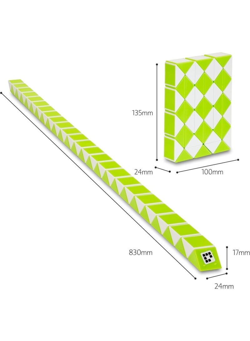 YJ Giraffe 48-Section Magic Ruler Green – Large Transforming Snake Puzzle with Advanced Shape Building and Creative Play - Image 2