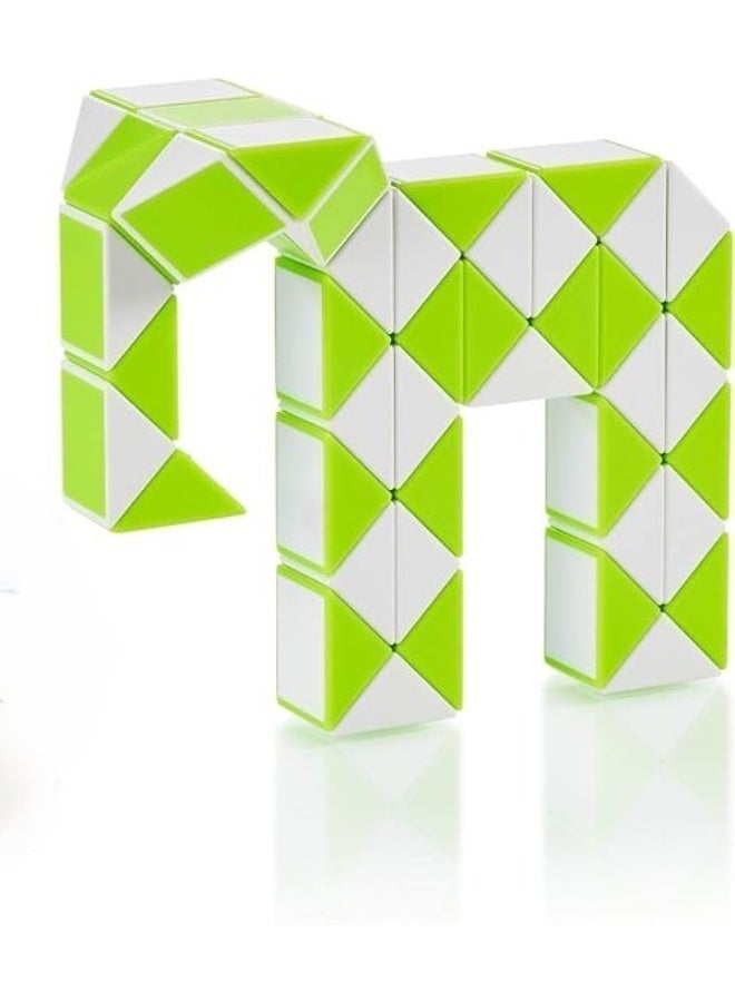 YJ Giraffe 48-Section Magic Ruler Green – Large Transforming Snake Puzzle with Advanced Shape Building and Creative Play - Image 1