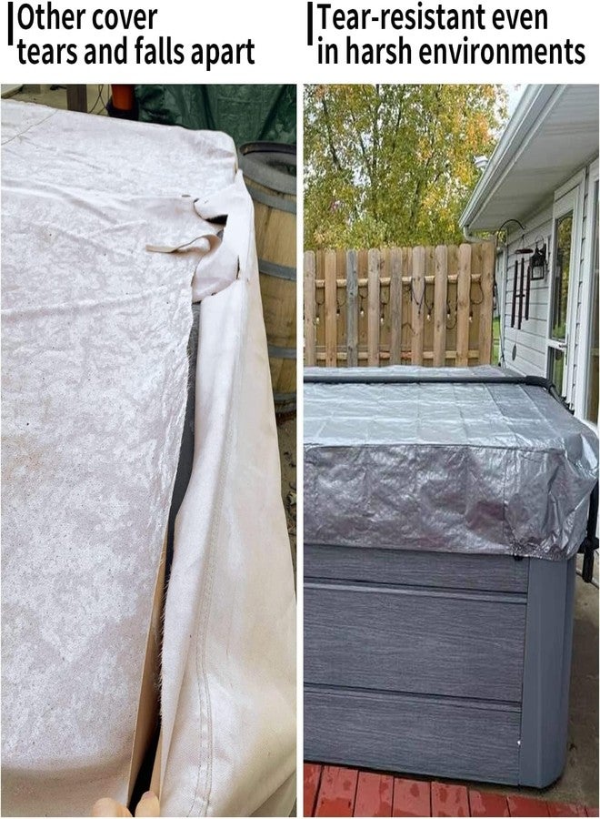 UCEDER Hot Tub Cover Spa Cover Guard Waterproof 170G Top Polyethylene Hot Tub Sun Shield(110"x91"x35") - Image 5
