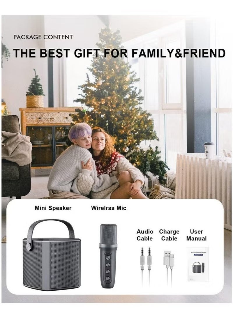 Raxoom YS-102 Bluetooth Karaoke Speaker with Wireless Microphone – Portable Family KTV System with Reverb, Vocal Cut, Tone Control, USB/TF/AUX/Bluetooth Support – Rechargeable Battery for Home, Outdoor & Kids Parties - Image 3