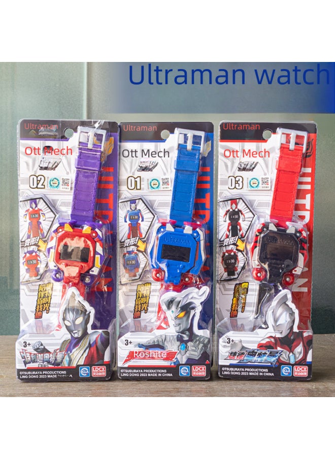 Generic - Children's Watch Ultraman Toy Boy Baby Electronic Deformation Dekai Selodiga Kindergarten 3 Years Old 6 Women-Color:Snap Ring-Zeta Ultraman - Image 1