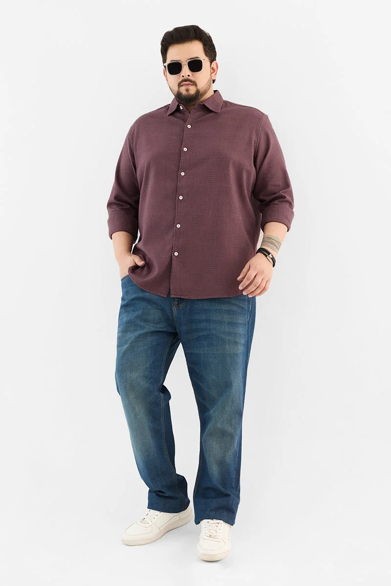 SNITCH 100% Cotton Textured Plus Size Shirt