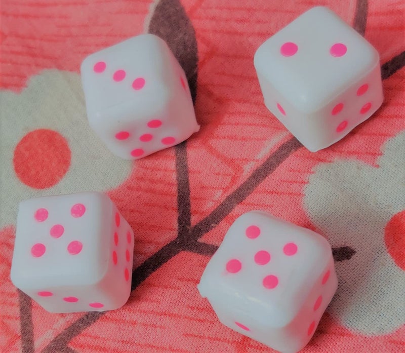 PMK E Store Six Sided 16mm Very Big Size Multi Color Dice or Die for Playing Board Games and Poker Chip Set Games||Playing dice Big Size|| Pack of (White 4 Piece 16mm) - Image 1
