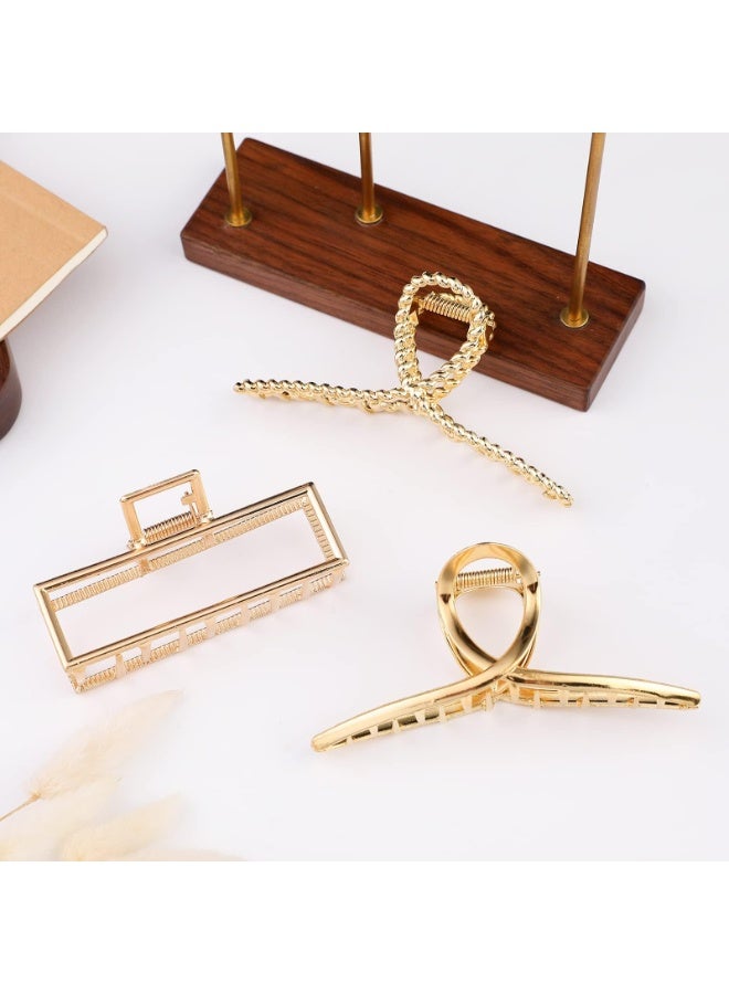 3Pcs Large Claw Clips for Thick Heavy Hair, Strong Hold Big Non-Slip Metal Hair Catch Barrette Jaw Clamp for Long Hair, Fashion Styling Accessories for Women Girls - Image 4