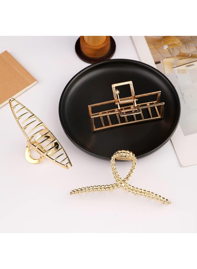 3Pcs Large Claw Clips for Thick Heavy Hair, Strong Hold Big Non-Slip Metal Hair Catch Barrette Jaw Clamp for Long Hair, Fashion Styling Accessories for Women Girls - Image 1