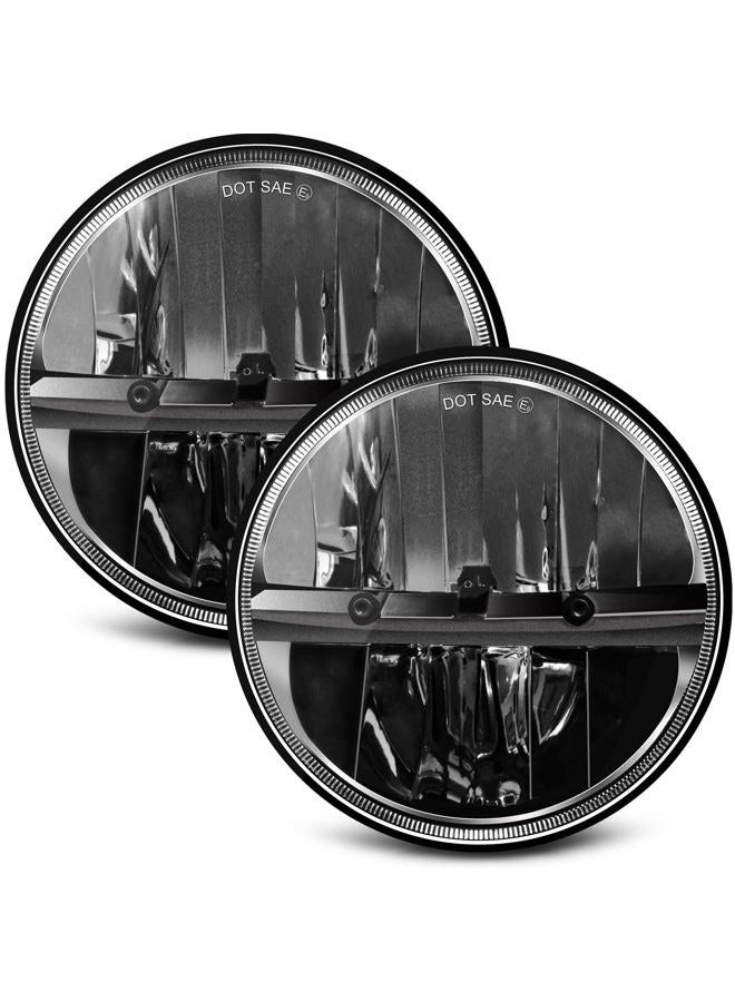ZIMABLUE 7 inch LED Headlight 2PCS Cool White High Low Beam Plug and Play 7" round Headlights H6024 LED Headlight DOT Approved Compatible with Jeep Wrangler JK TJ CJ, Truck SUV etc (Reflector (2pcs)) - Image 1