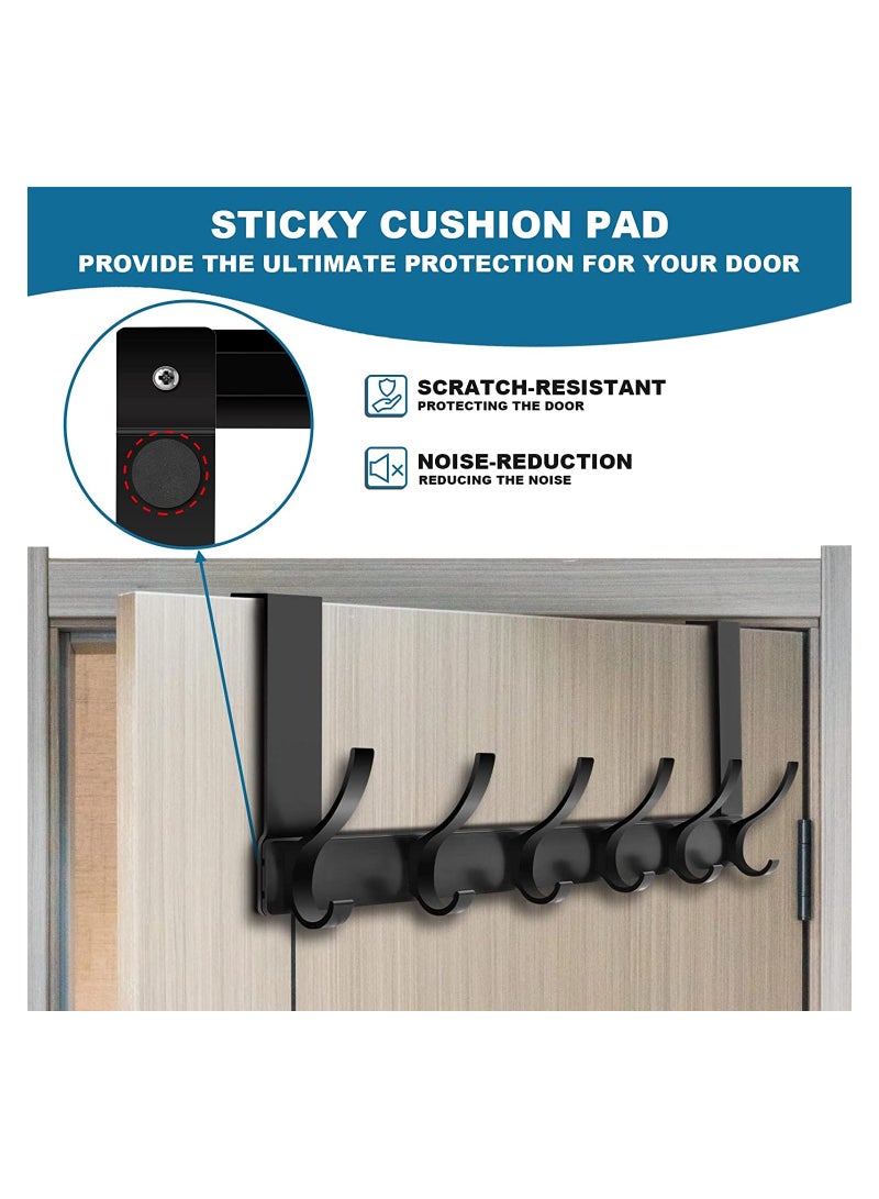 KASTWAVE Over Door Hanger, 18.5CM Over Door Coat Hooks for Hanging Clothes, Hats, Coats, Towels, Robes - Door Hanger with 12 Hooks, 20KG Heavy-Duty, Aluminum - Image 4