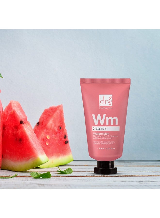 DR BOTANICALS Natural Superfood 2 In 1 Facial Cleanser & Makeup Remover With Watermelon Seed Oil Omega Acids For Dry Oily Skin | Removes Impurities Recharges Face For A Glowing Look (1.01 Fl Oz) - Image 2