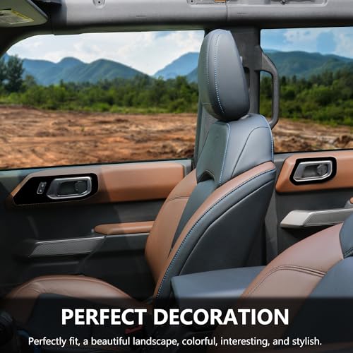 RERPRO غطاء واقي للخدوش لمقبض الباب الداخلي RERPRO متوافق مع 2021 2022 2023 2024 2025 فورد برونكو ملحقات داخلية ملصق زخرفي لمقبض مفتاح الباب 4 عبوات باللون الأسود - Image 4