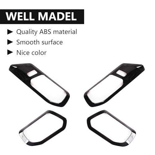 RERPRO غطاء واقي للخدوش لمقبض الباب الداخلي RERPRO متوافق مع 2021 2022 2023 2024 2025 فورد برونكو ملحقات داخلية ملصق زخرفي لمقبض مفتاح الباب 4 عبوات باللون الأسود - Image 5