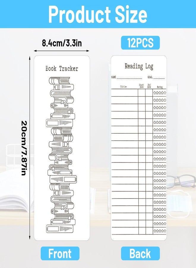 Molain 12pcs Reading List Bookmark, Book Tracker Blank Bookmark Reading List Library Card Page Markers for Book Lovers Enthusiasts - Image 5