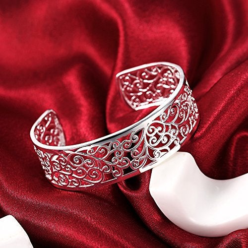 KACON Sterling Silver Bangle Bracelet, Fashion Simple Open Bangles Cuff bracelets for Women - Image 5
