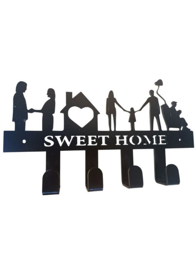 Stylish metal key holder with multiple sturdy hooks for hanging keys and accessories, it is sturdy and easy to mount on the wall, helping to organize things in a practical and tidy manner.