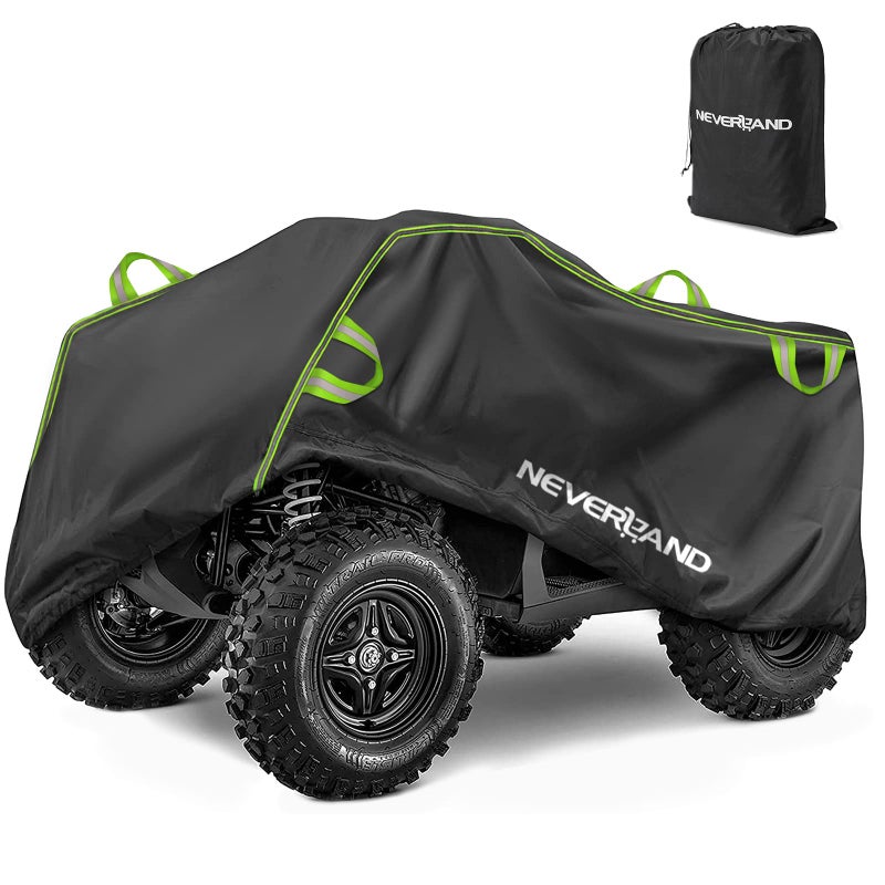 NEVERLAND ATV Cover Waterproof Heavy Duty 4 Wheeler Cover with Buckle Dustproof Anti UV Windproof All Weather Outdoor Storage Quad Cover for Polaris Sportsman Yamaha Honda Coleman XL