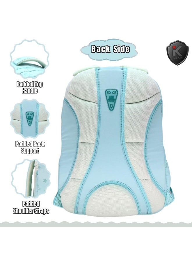 i-kola Light Blue 18" School Bag | School Backpack For Teenagers | 3 Compartments | PVC Material | School Bags | Backpack For School | School Bag For Boys | School Bag For Girls (I-70011 18BP) - Image 3