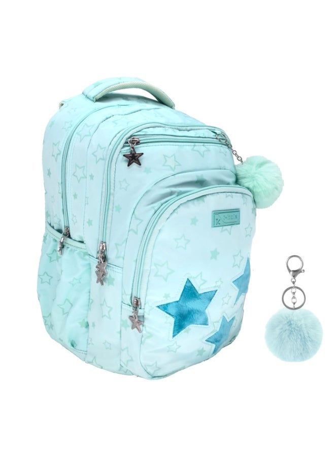 i-kola Light Blue 18" School Bag | School Backpack For Teenagers | 3 Compartments | PVC Material | School Bags | Backpack For School | School Bag For Boys | School Bag For Girls (I-70011 18BP) - Image 1