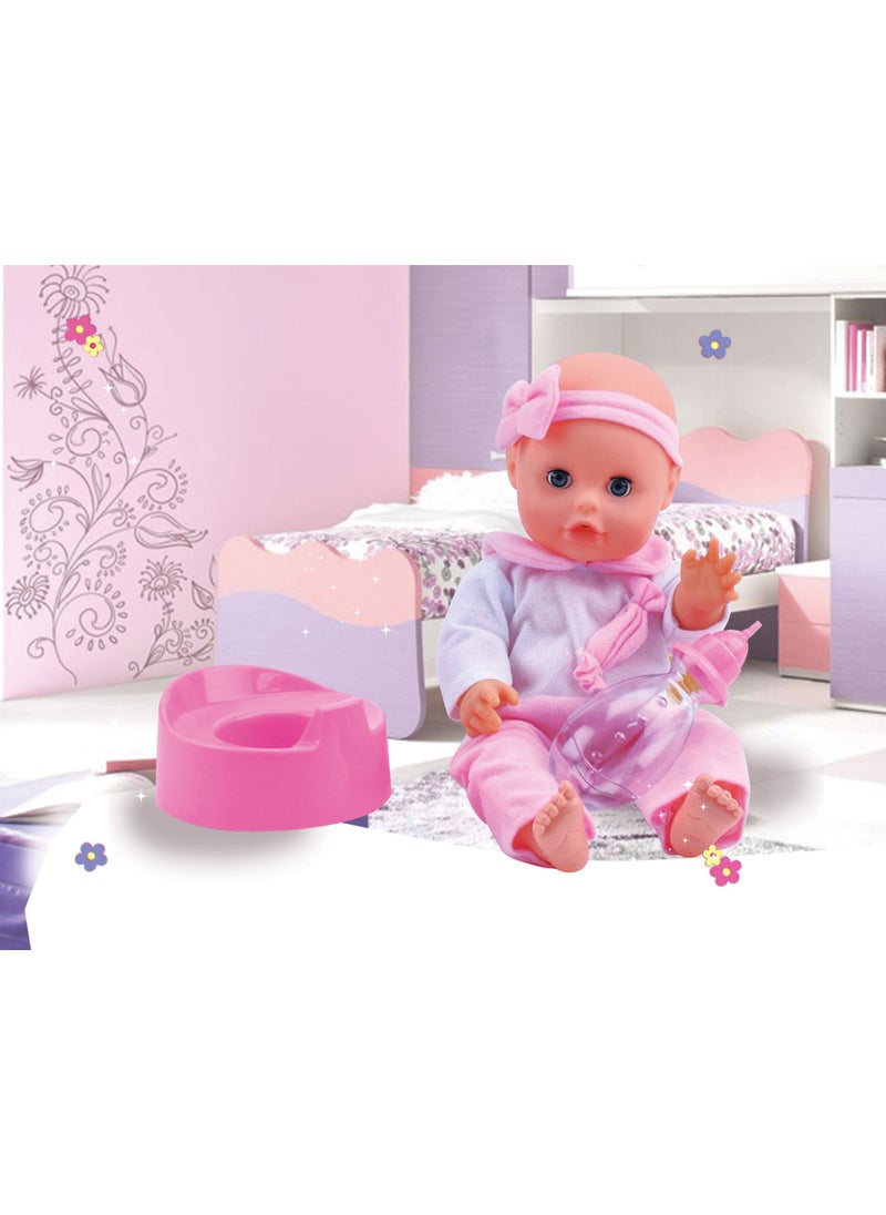 Bambolina - BAMBOLINA ROYAL 33CM DRINK N WET DOLL WITH POTTY & BOTTLE - Image 1